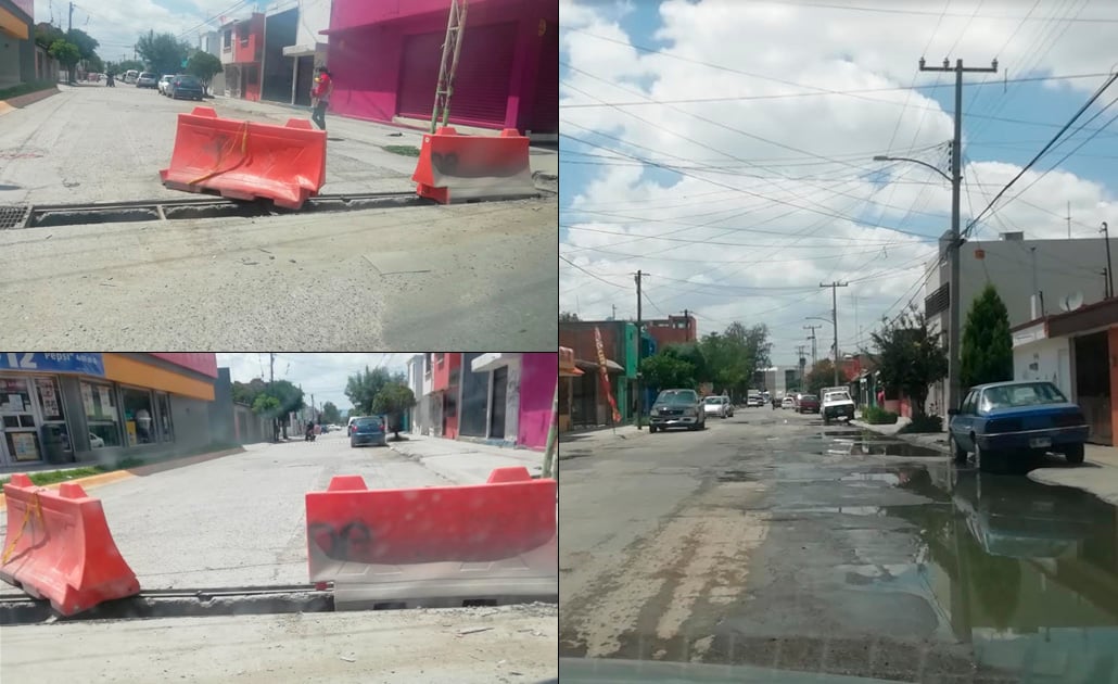 Vecinos denuncian baches, fugas y alcantarillas destrozadas en Prados 