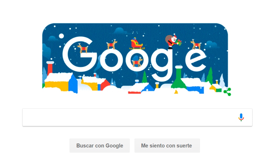 Santa comienza la entrega de regalos en doodle de Google