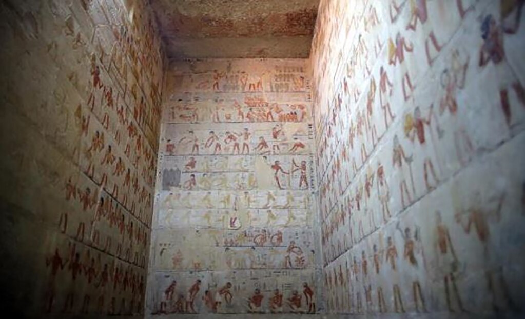 La tumba de Mehu, un poderoso visir que vivió hace 4 mil 300 años . Foto: EFE/EPA/KHALED ELFIQI