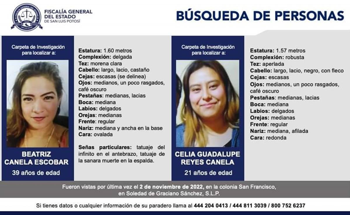 Buscan a dos mujeres en SLP, desaparecieron hace más de un mes en Soledad