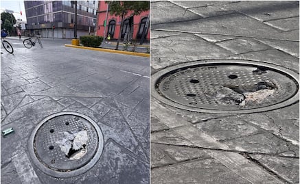 Vecinos alertan de agujero una alcantarilla dañada en la Avenida Carranza de la capital de SLP 