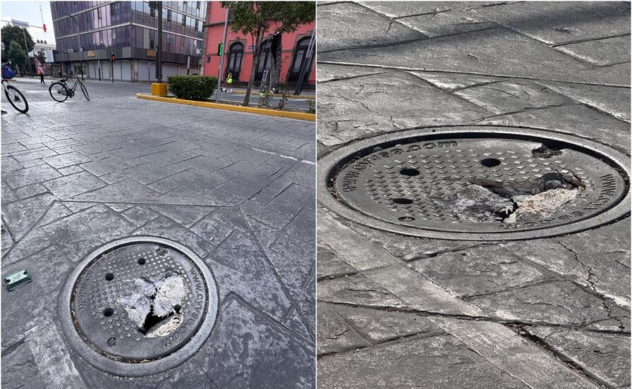 Vecinos alertan de agujero una alcantarilla dañada en la Avenida Carranza de la capital de SLP 