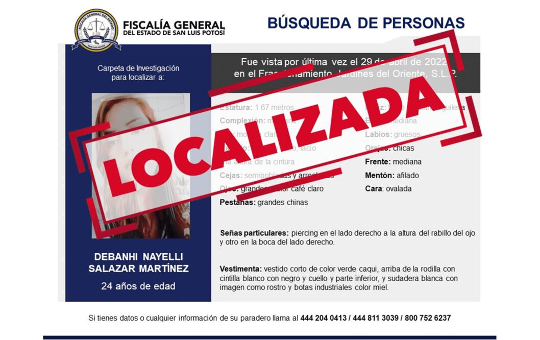 Debanhi Nayelli fue reportada como desaparecida en SLP desde el pasado 29 de abril. Foto: Especial