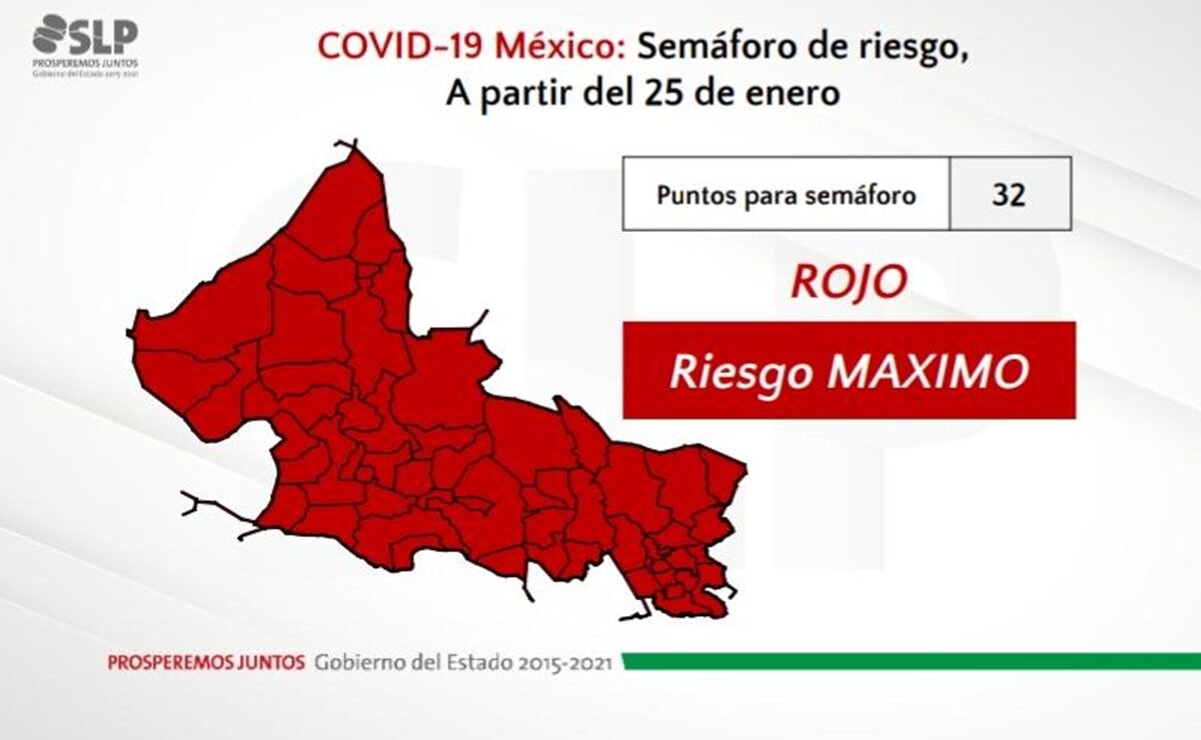 Regresa SLP a semáforo rojo por Covid; anuncian nuevas medidas restrictivas