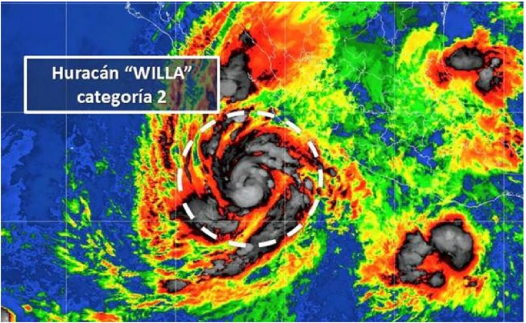  Huracán “Willa” evoluciona a categoría 2 frente a costas de Jalisco