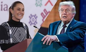 Trump vuelve a lanzar flores a Sheinbaum durante mitin en Arizona; "tiene la voz más hermosa", expresa