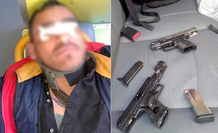 Motociclistas se accidentan, iban armados