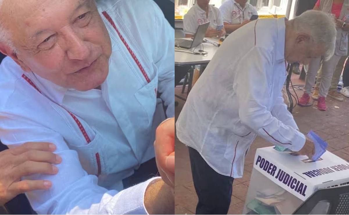 El expresidente Andrés Manuel López Obrador reapareció en Chiapas para emitir su voto en la elección judicial. Foto: Especial