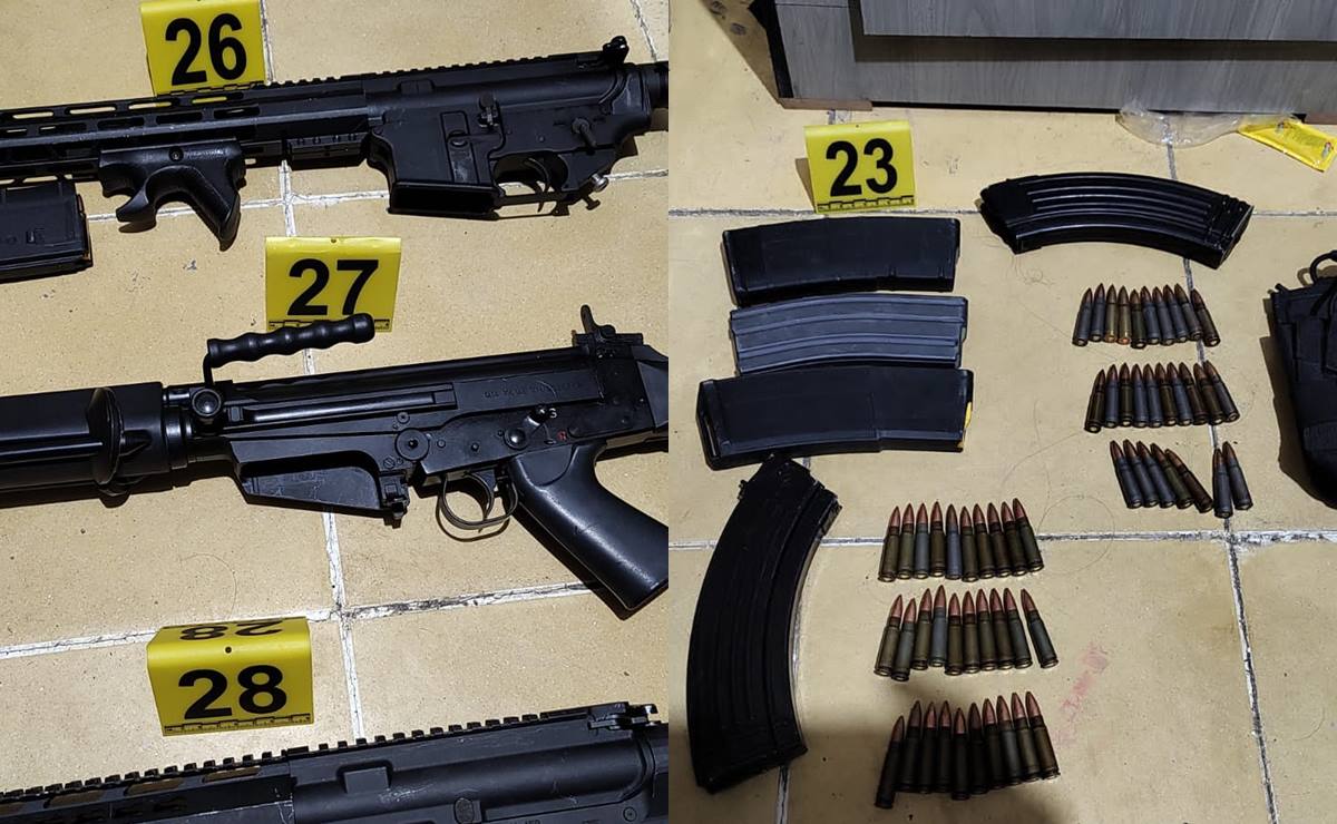 Aseguran arsenal de armas, droga y cartuchos en la capital de SLP 