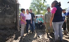 “No están solos”, afirma Sheinbaum a familias huastecas de SLP durante su recorrido en zonas afectadas