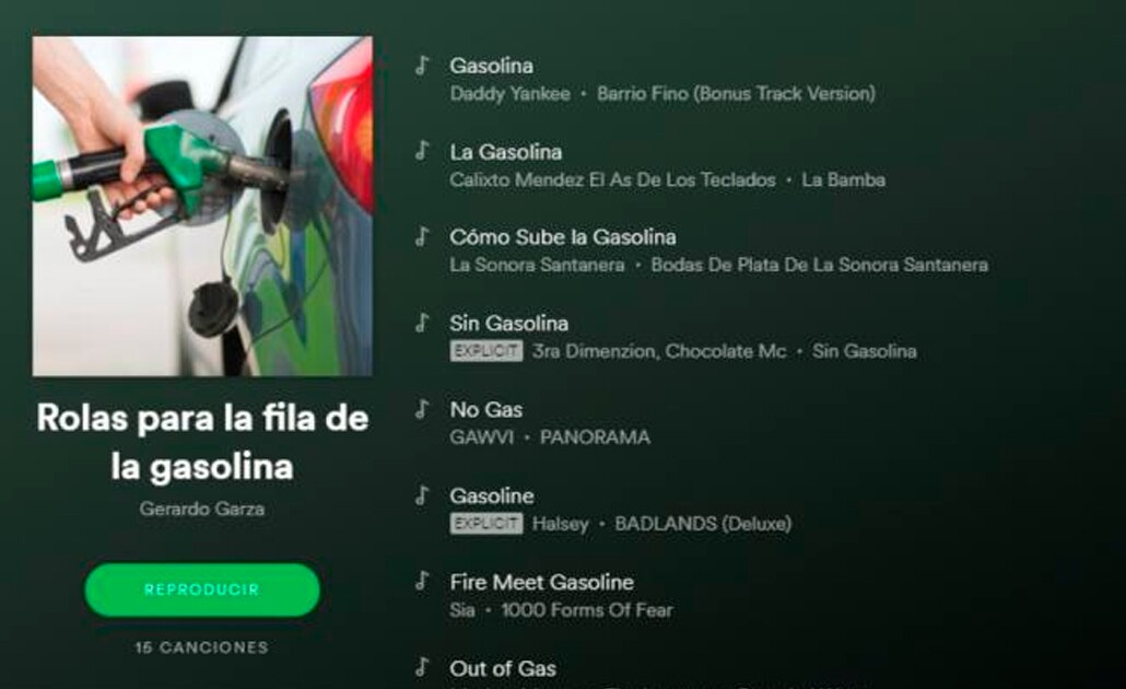 Para que no te aburras: crean playlist para la fila de la gasolina en Spotify