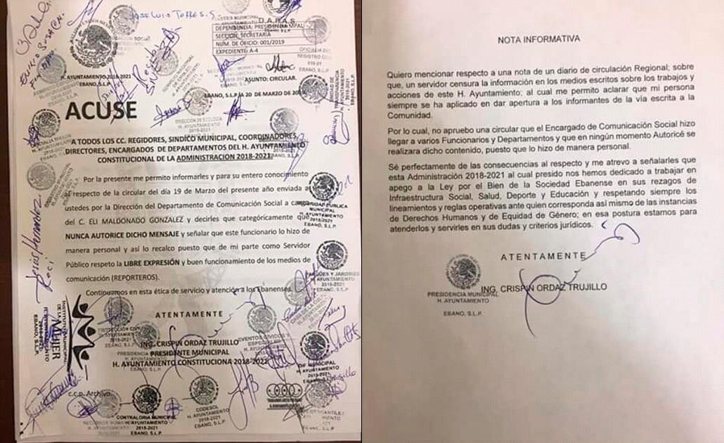 Asegura presidente municipal de Ébano que no ordenó censura a reportera
