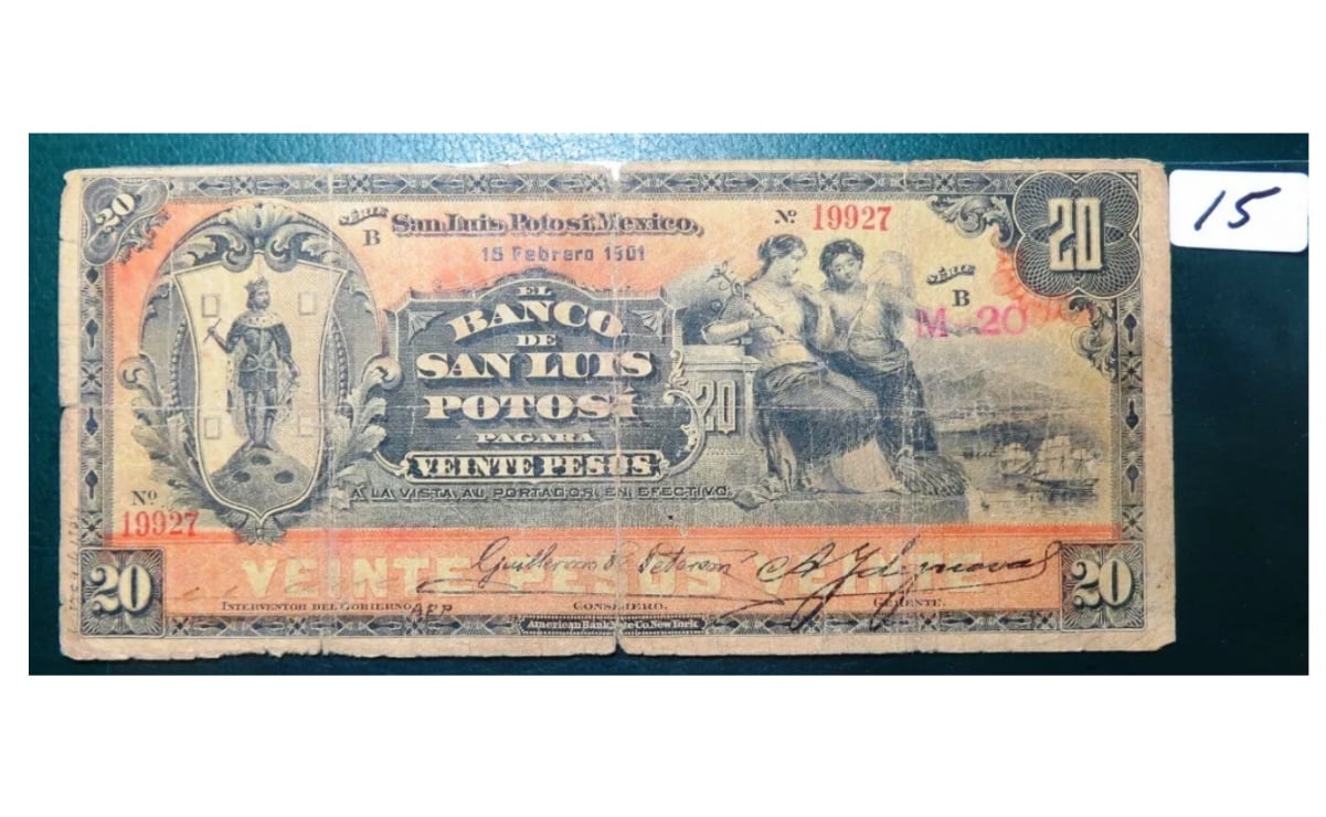 El billete de 20 pesos de San Luis Potosí que cuesta hasta 2 mil pesos