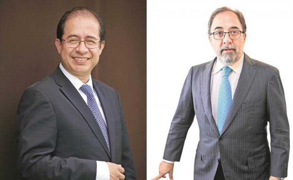 Hugo Eric Flores, dirigente del PES y Luis Castro, presidente de Nueva Alianza. Foto: Especial