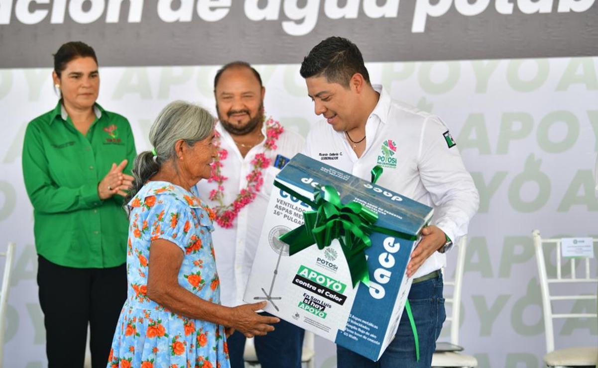 Ante las altas temperaturas, gobierno de SLP entrega ventiladores en 100 comunidades