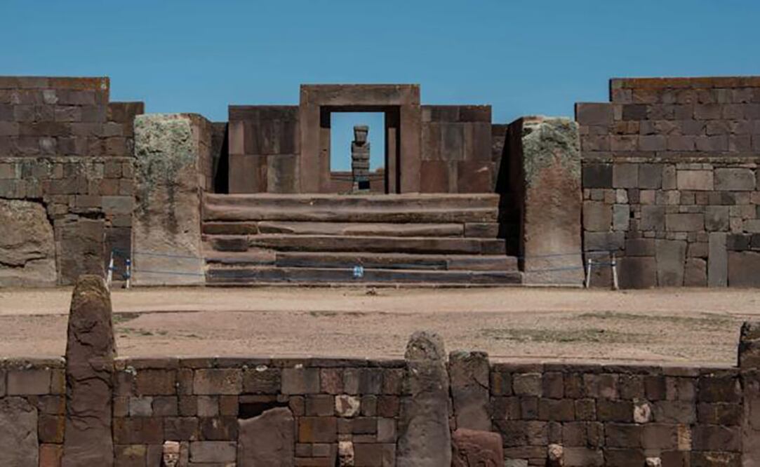 Templo de Kalasasaya, en la zona arqueológica de Tiwanaku. Foto: Nelson Almeida/AFP