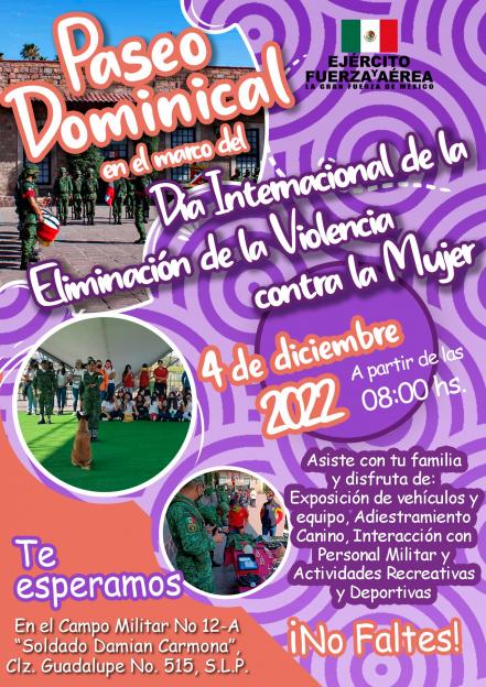 Paseo dominical de Sedena en el campo militar de SLP. ¿Cuándo será y qué horario?