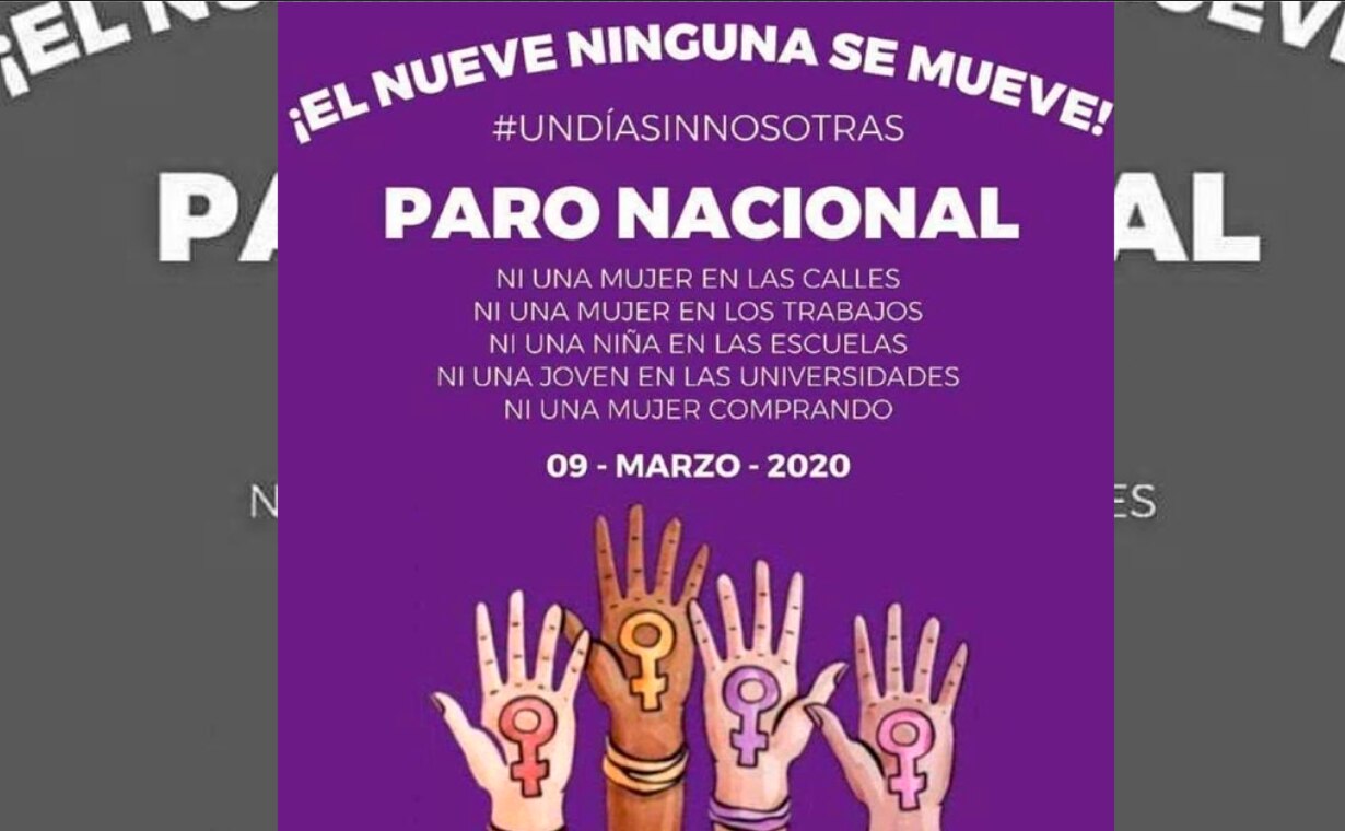 Instituciones públicas y colectivos feministas participarían en Paro Nacional en favor de las mujeres