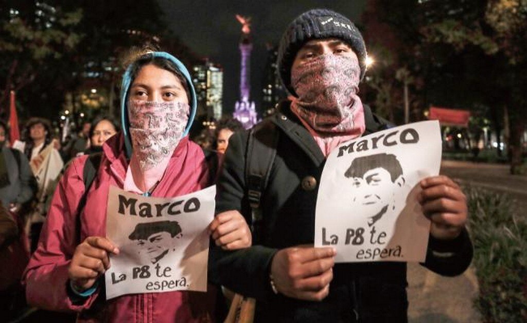 Estudiantes de la ENP 8 Miguel E. Schulz convocaron a una protesta más el próximo 5 de febrero, para manifestarse por las condiciones en que fue localizado su compañero Marco Antonio Sánchez Flores (CRISTOPHER ROGEL. EL UNIVERSAL)