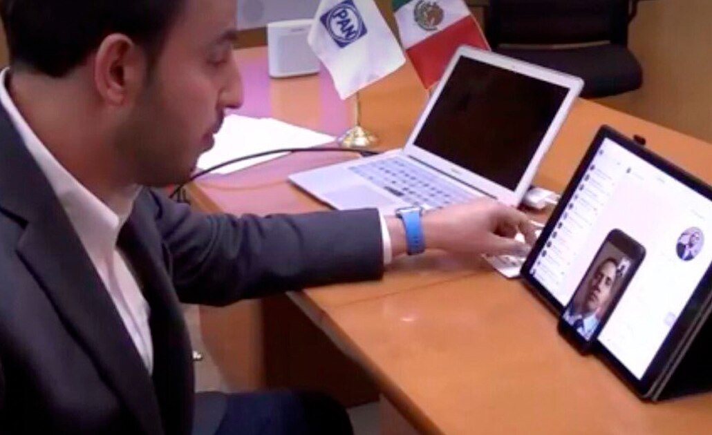 Marko Cortés habla por videollamada con Juan Guaidó