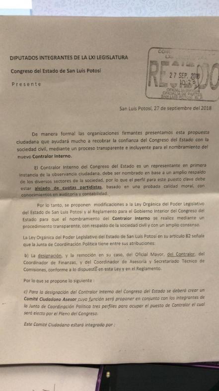 Piden ciudadanización en elección de contralor interno de Congreso