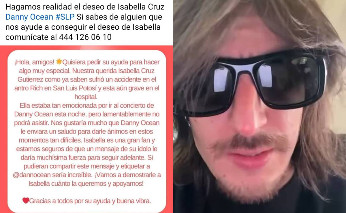 Danny Ocean manda mensaje de fortaleza a Isa, joven herida en el Rich de SLP