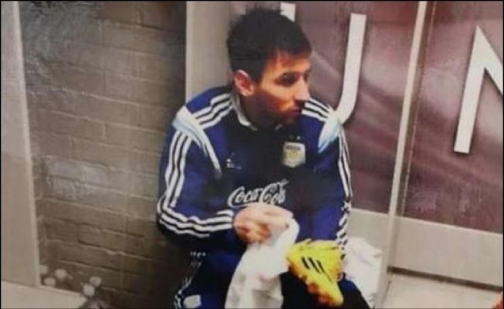 Foto de Messi, inspiración en vestidor del Manchester