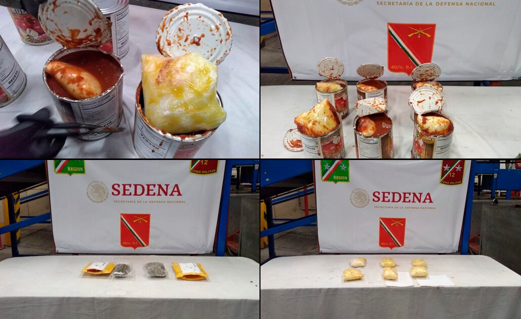 Encuentran droga en latas de comida