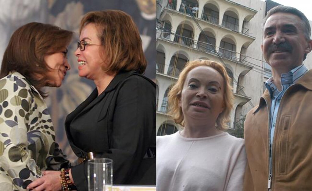 Josefina Vázquez Mota con Elba Esther y el ex candidato a la presidencia por el PRI, Roberto Madrazo, con la maestra. (FOTO: ARCHIVO EL UNIVERSAL)