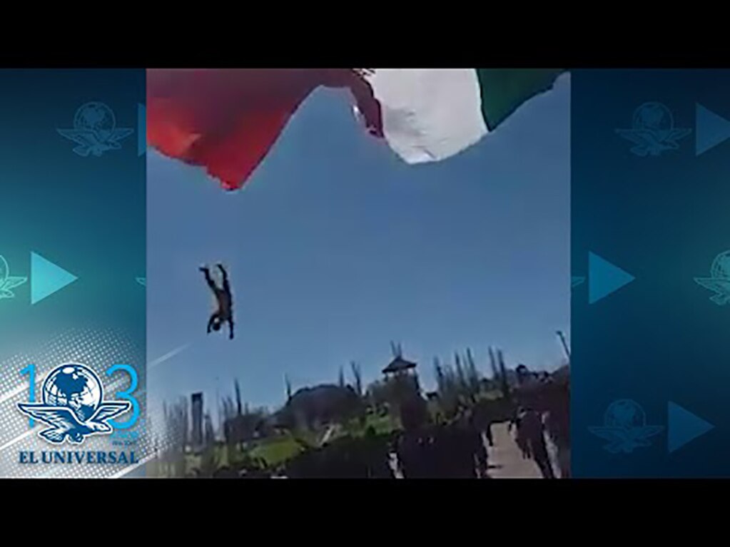 Soldado se enreda al izar bandera y cae desde la altura