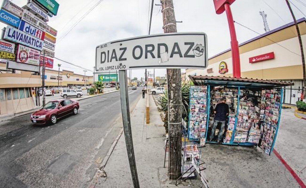 Una de las peticiones a las autoridades de Tijuana, Baja California, es quitar el nombre del Boulevard Gustavo Díaz Ordaz y sustituirlo por “Bo u leva rd Aguascalientes Sur”. (FOTO: ESPECIAL)