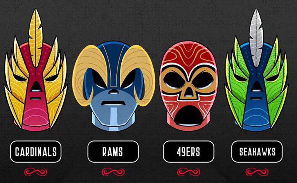NFL hace máscaras de lucha libre para cada equipo