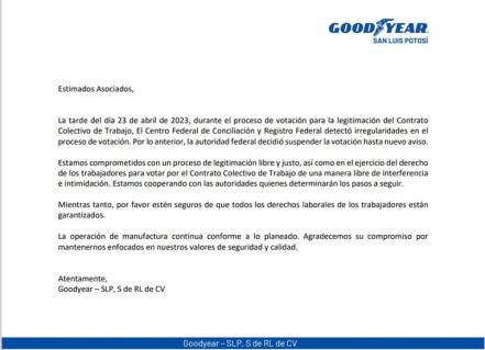 Por robo de urnas cancelan legitimación de Contrato Colectivo en Goodyear en SLP