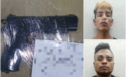 Caen dos con moto robada y armas de utilería en San Luis Potosí