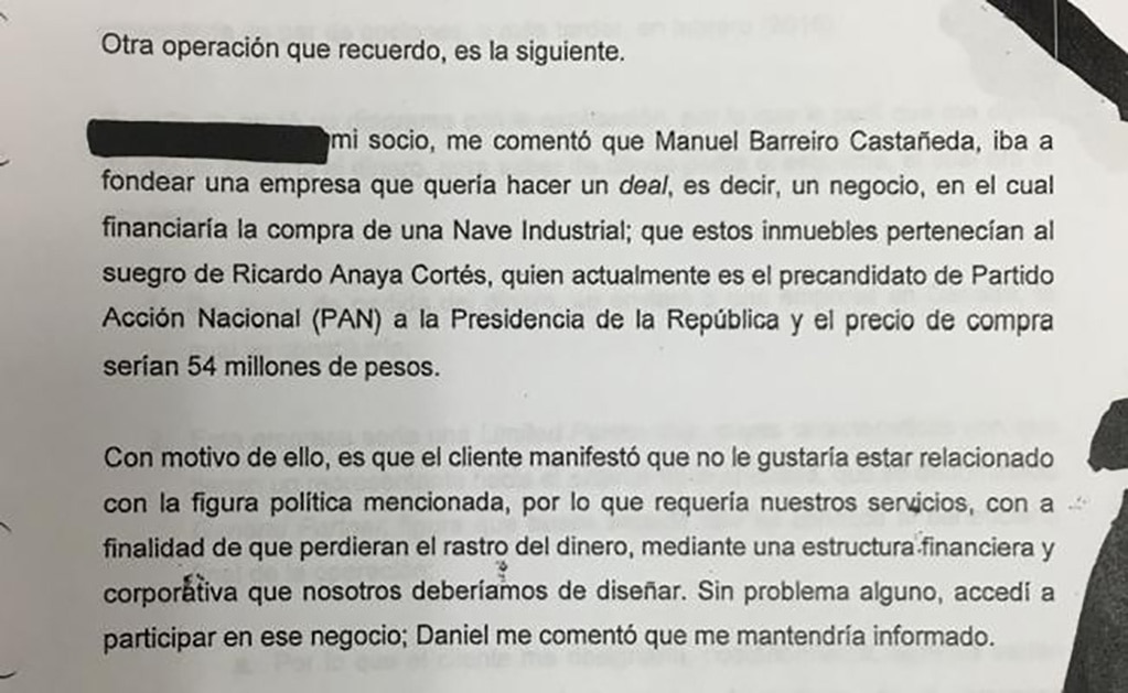 Extracto de la denuncia presentada contra el empresario queretano en la PGR. /Archivo - EL UNIVERSAL