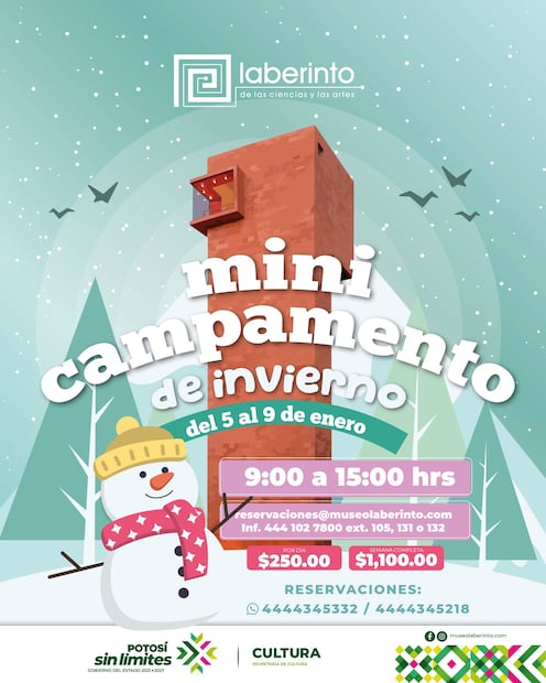 Mini campamento de invierno. Foto: Secretaría de Cultura de SLP