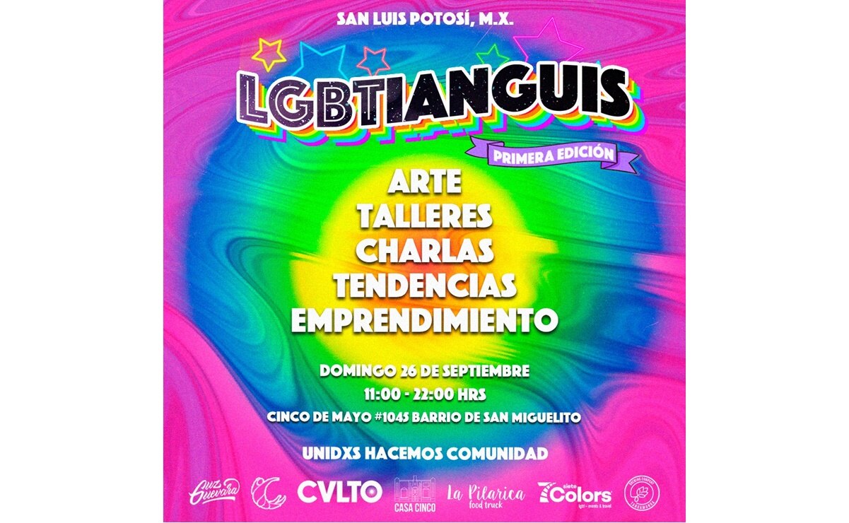 Realizarán primer tianguis con temática LGBT+ en capital de SLP este 26 de septiembre