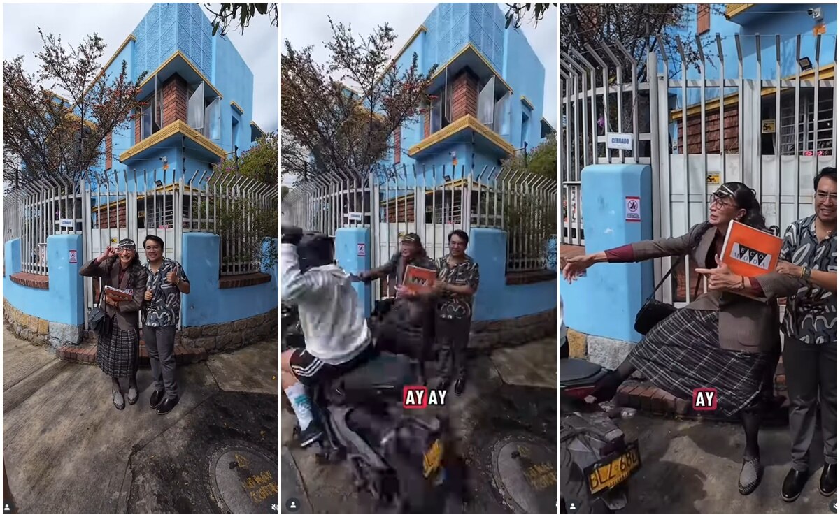 VIDEO: Mexicano sufre robo en Colombia; "motorratón" le arrebata celular frente a la casa de "Betty la fea"
