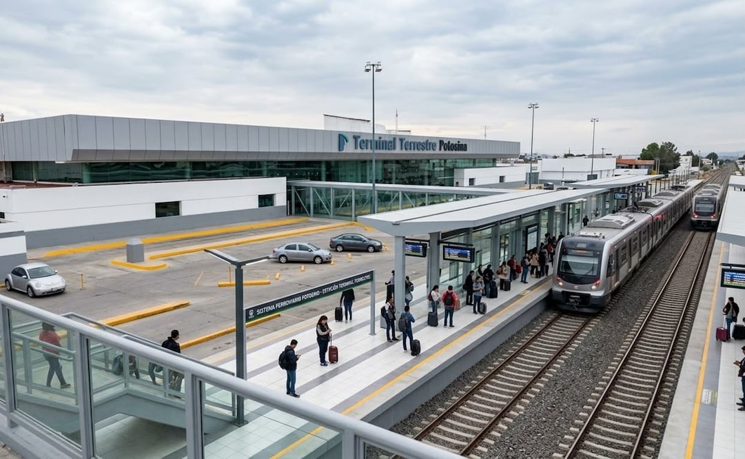Proyecto del transporte tipo Metro en la capital de SLP. Imagen: Generada con IA