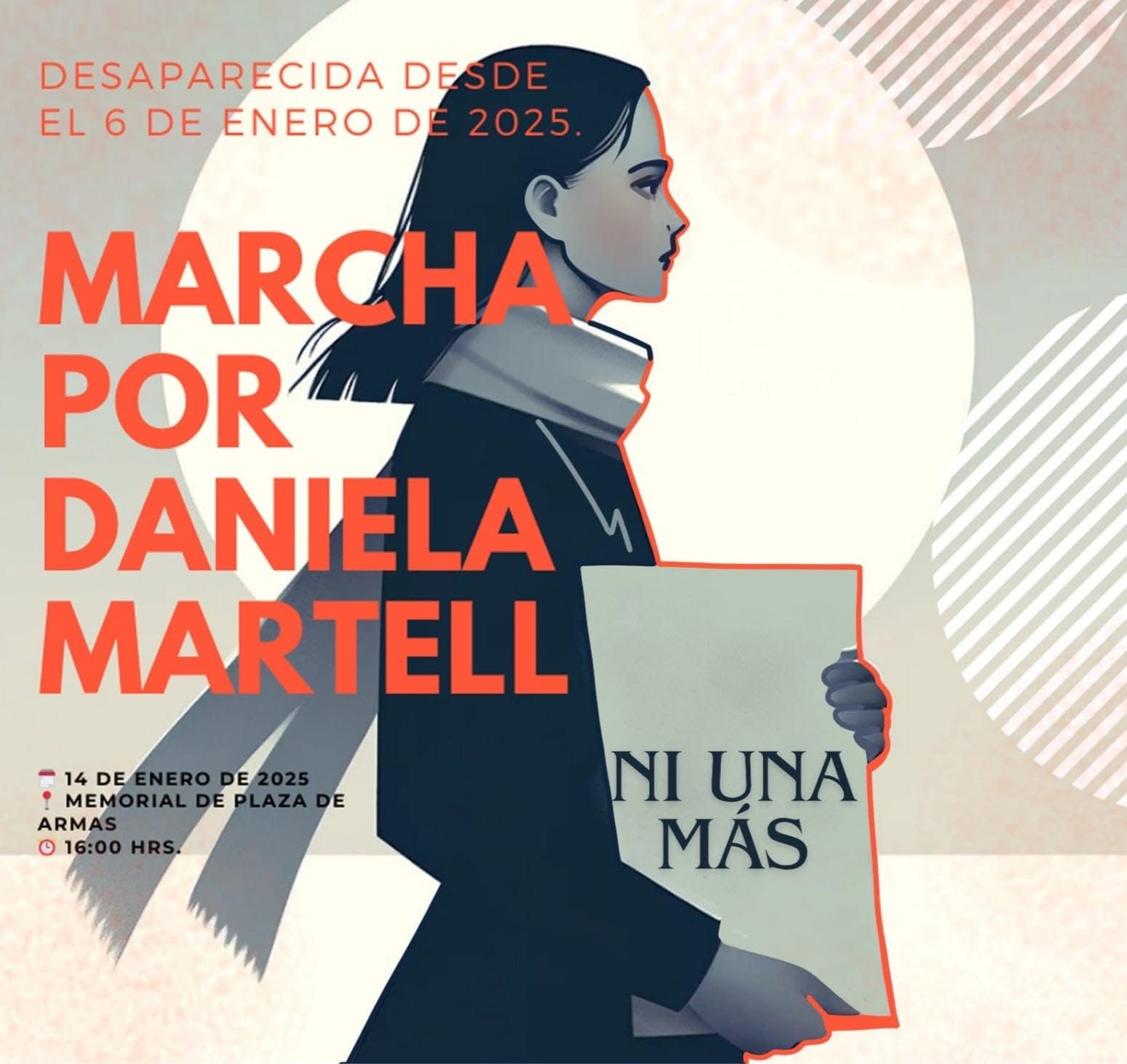 Cartel de movilización por el caso Daniela Martell