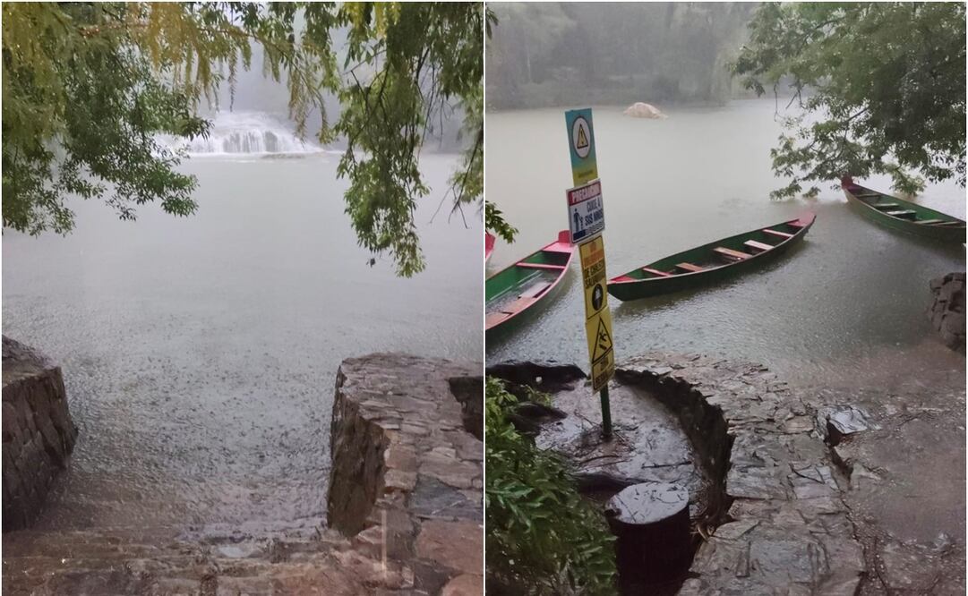 Cierran actividades acuáticas en la Huasteca potosina por fuertes lluvias y crecida de ríos. Foto: Especial