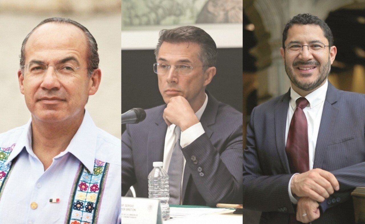 El expresidente Calderón, el diputado Sergio Mayer y el senador Martí Batres. Foto: Especial