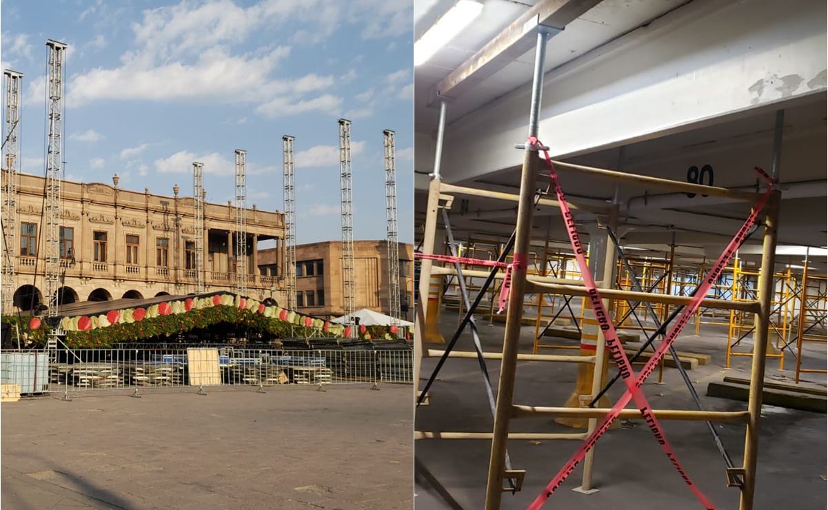 Apuntalan estacionamiento de Plaza Fundadores para conciertos del Festival San Luis en Primavera