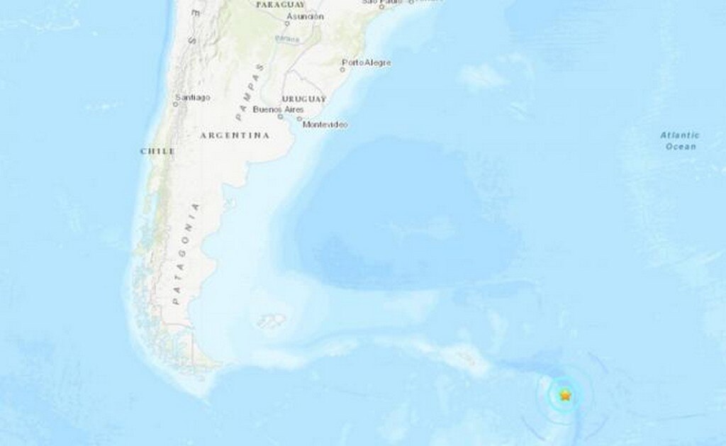 Se registra sismo de magnitud 6.4 al sur de Tierra de Fuego, Argentina