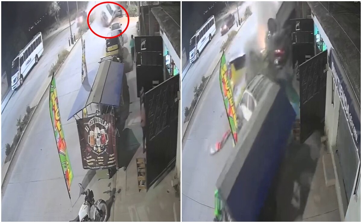 VIDEO: Camioneta a exceso de velocidad se estampa contra varios autos en la carretera a Peñasco en SLP