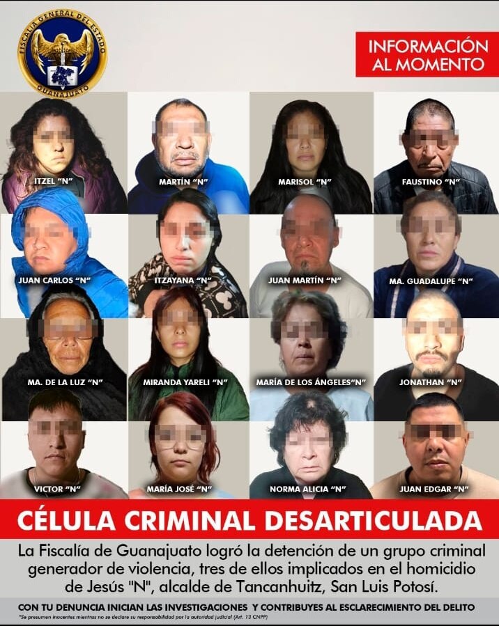 Banda delictiva detenida en Guanajuato