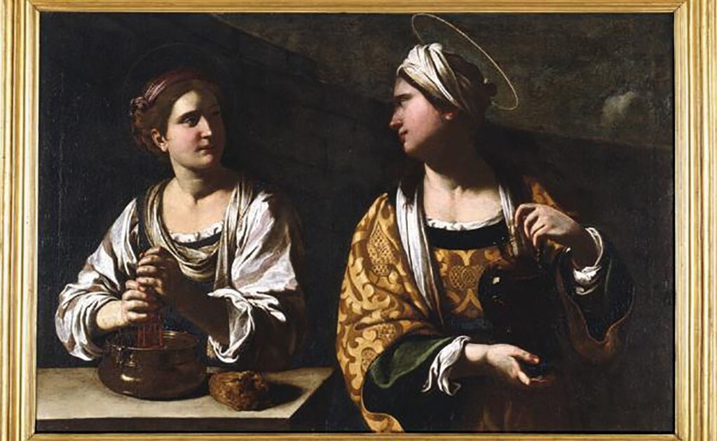 En la imagen la obra "Las santas Práxedes y Prudenciana recogen la sangre de los mártires", de Antiveduto Grammatica. Foto: Gobernación del Estado de la Ciudad del Vaticano. Dirección de los Museos