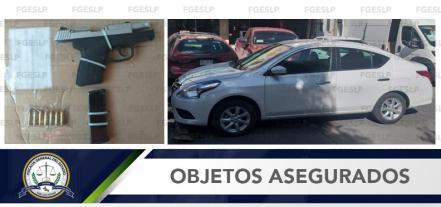 Detienen a sujeto con arma de fuego y vehículo robado en Soledad