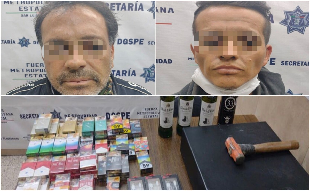 Caen 2 que presuntamente robaron cigarros y licores en un OXXO de la capital de SLP