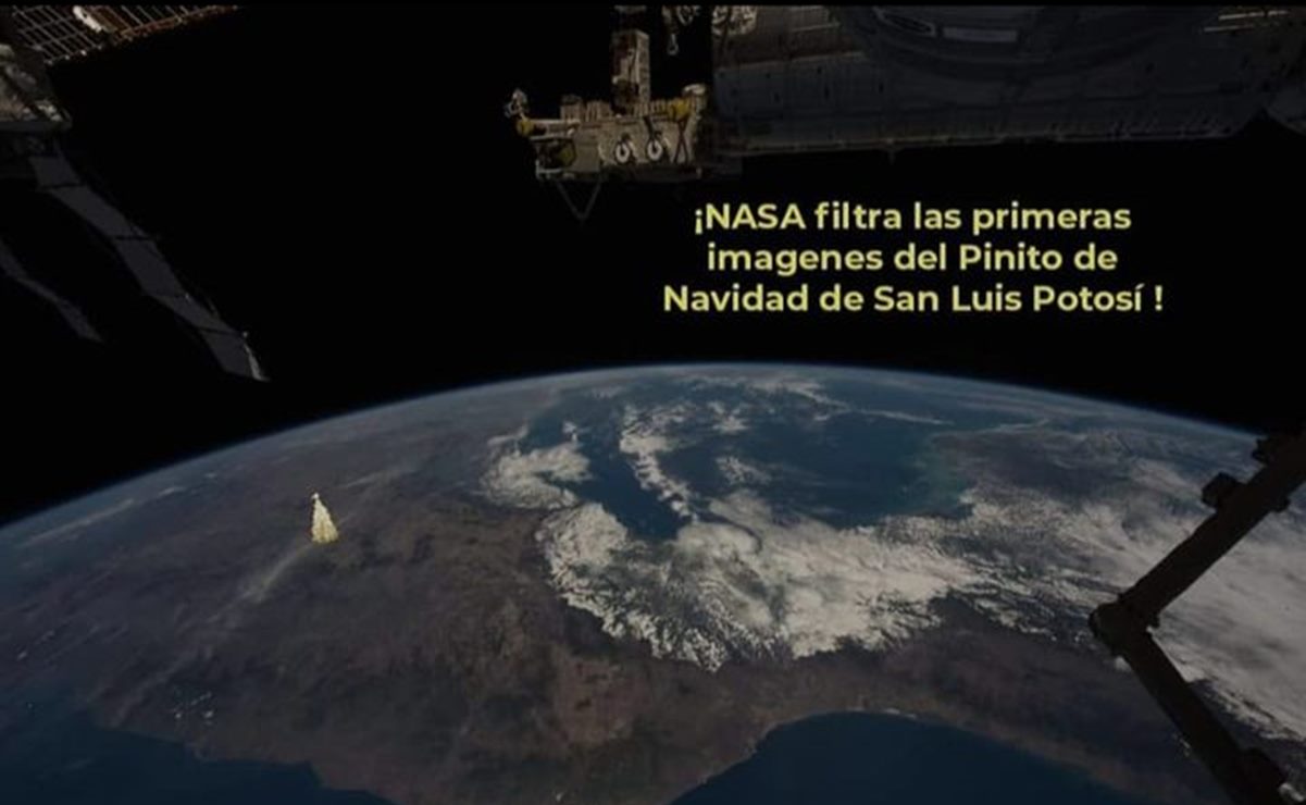 El monumental árbol de Navidad de San Luis Potosí desata memes. Foto: Especial